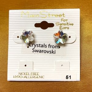 Hypo-allergenic nickel free crystal stud earrings